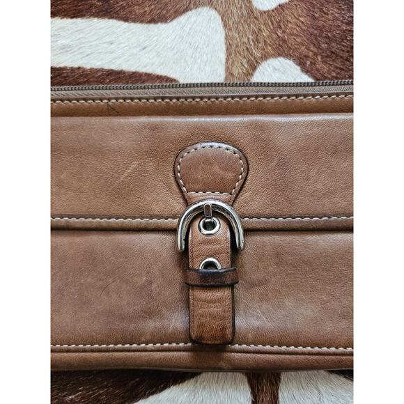 VTG COACH Soho British Tan Leather Wristlet Clutch Snap Front Flap Pocket Buckle - Picture 3 of 6